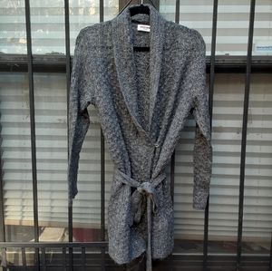 Rodier Paris light open front belted cardigan